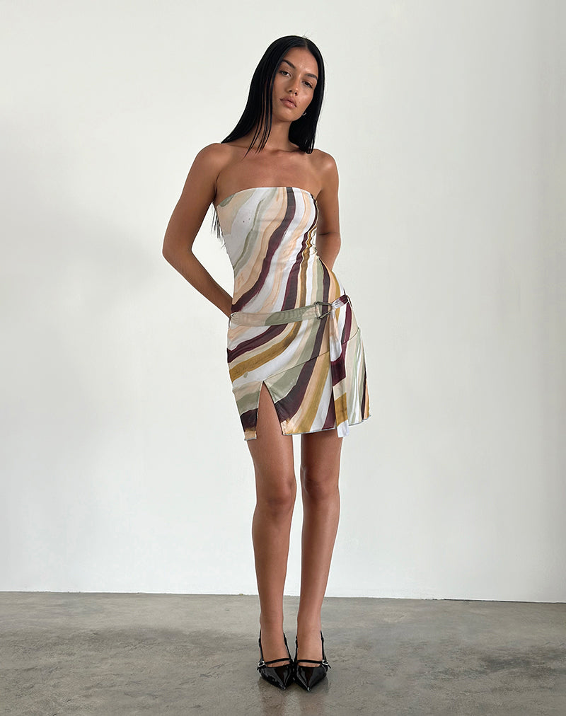 Imagen de Kevsra Bandeau Mini Dress in Mesh Wiggle Sunset