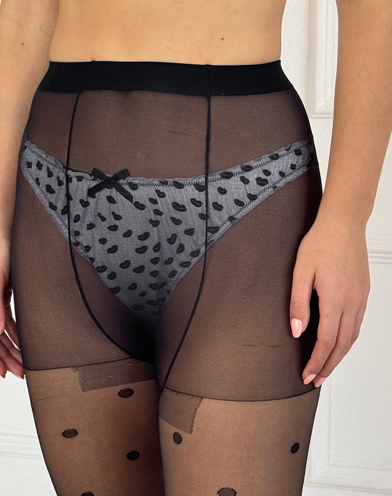 Tanga Adrienne en micro labios rosa negro