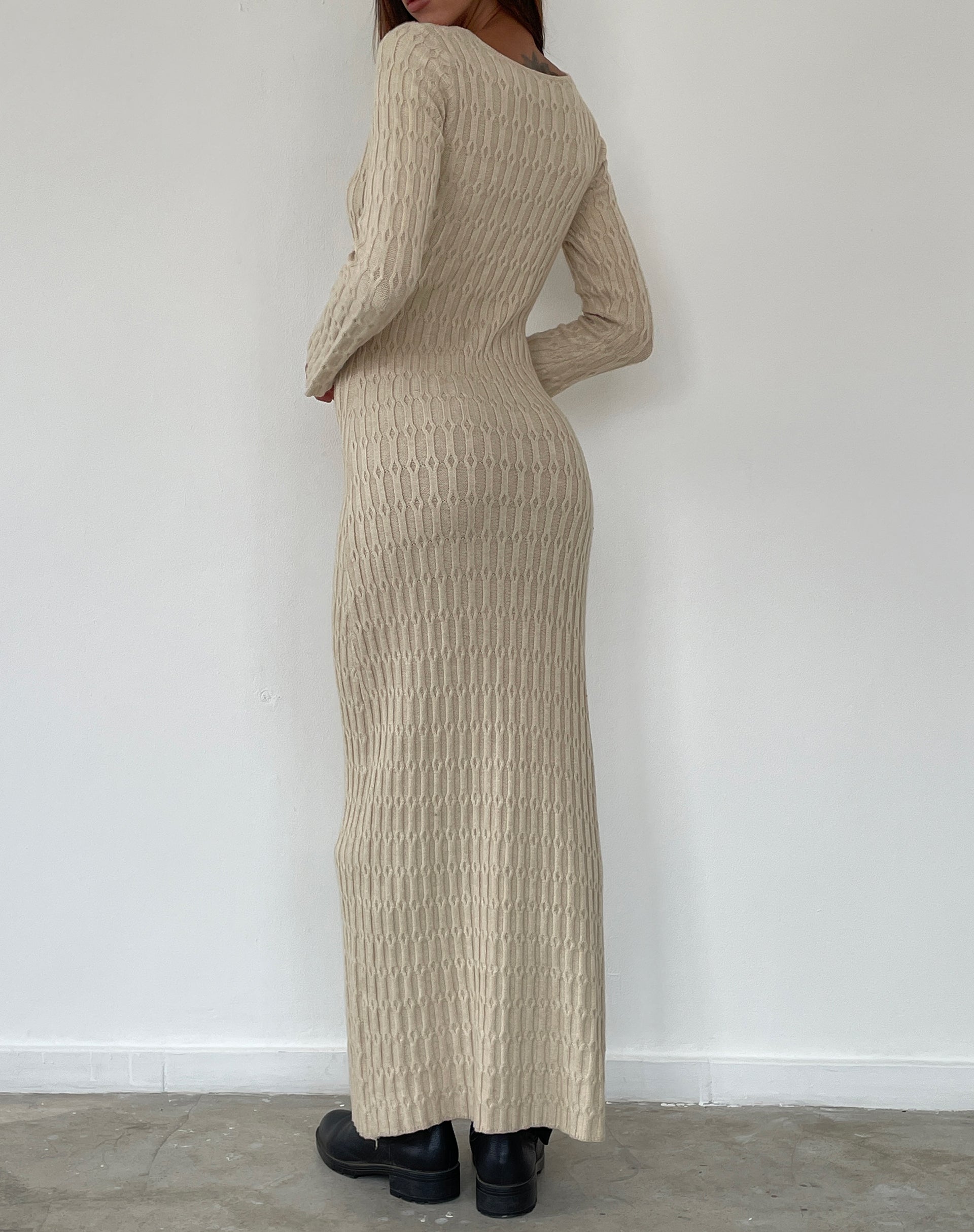 Imagen de Kiasta Maxi Vestido de Manga Larga en Punto Neutro