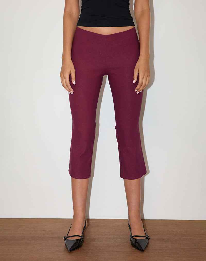 Imagen de Kila Pantalones capri de sastrería Borgoña