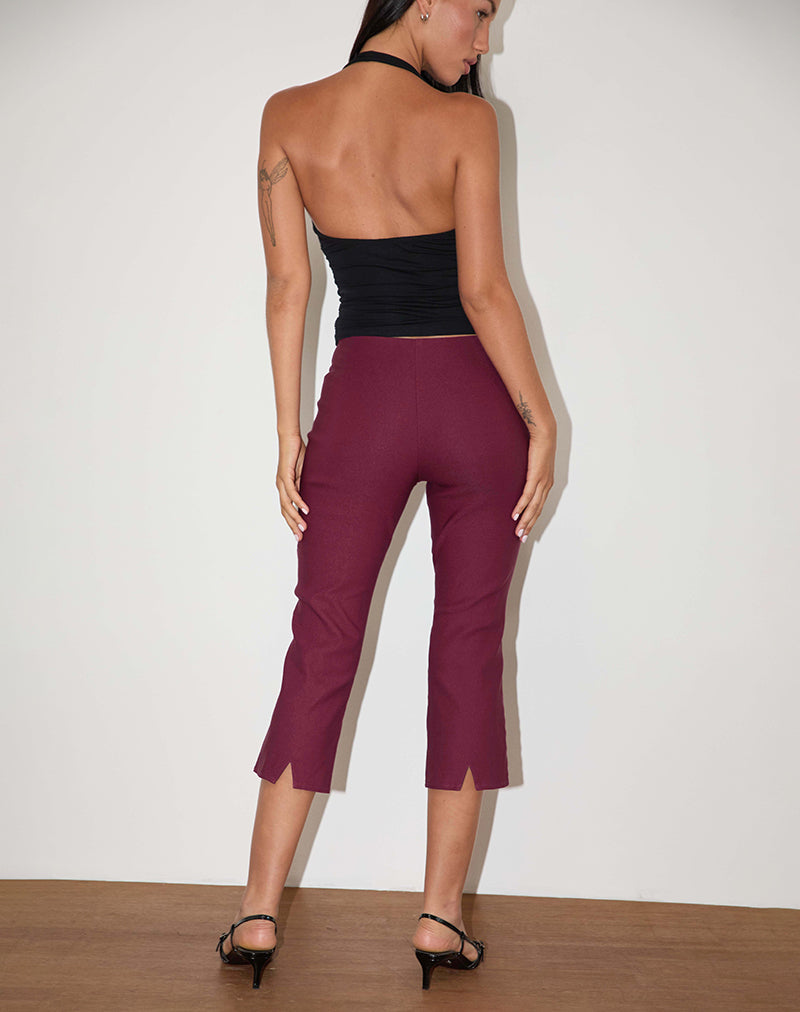 Imagen de Kila Pantalones capri de sastrería Borgoña