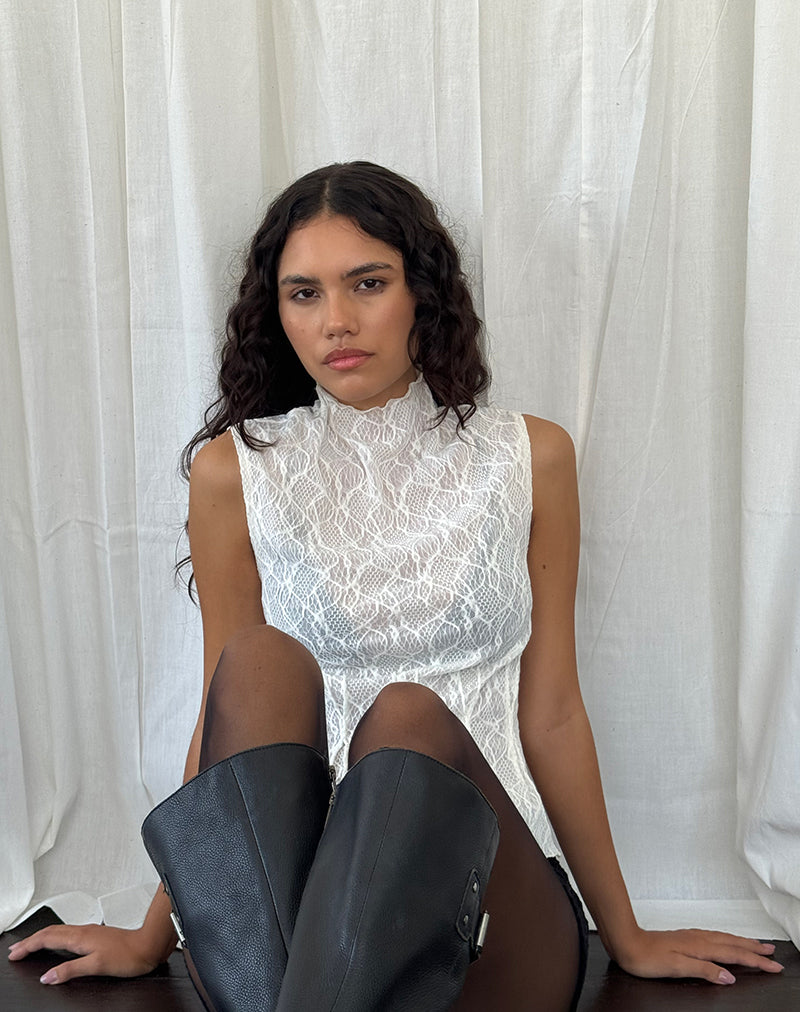 Imagen de Kimbra Sleevless Top en Crinkle Ivory