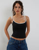 Imagen de Kiona Corset Top Negro con Ribete Blanco