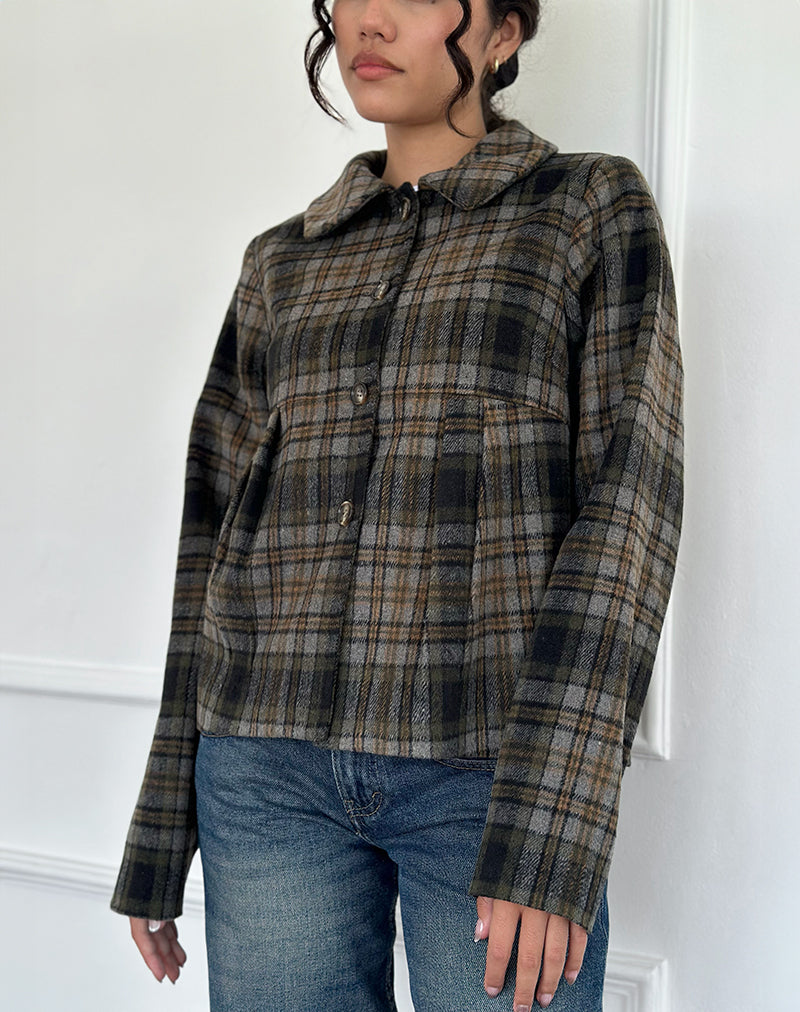 Imagen de Kisaki Swing Coat in Check Yellow