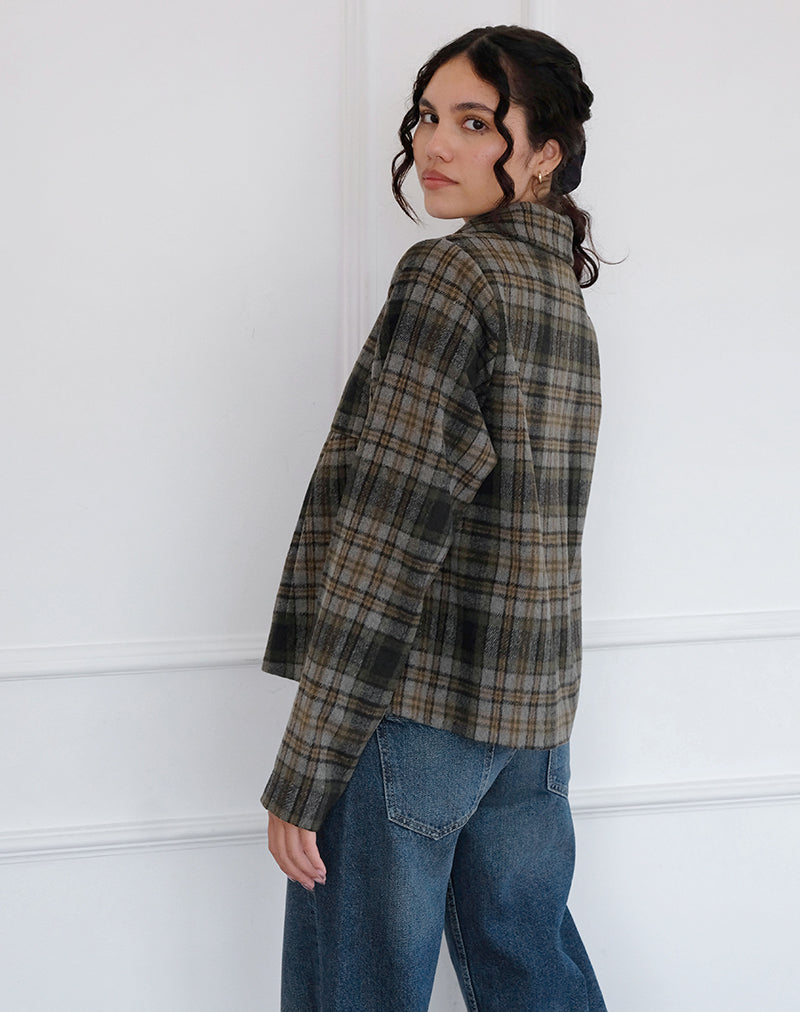 Imagen de Kisaki Swing Coat in Check Yellow