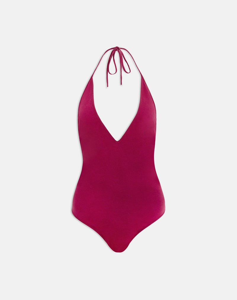 Imagen del body Kitty Deep Plunge en color burdeos