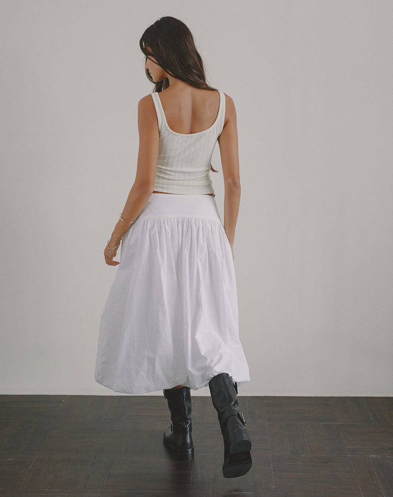 Imagen de Kiyono Maxi Skirt in Poplin White