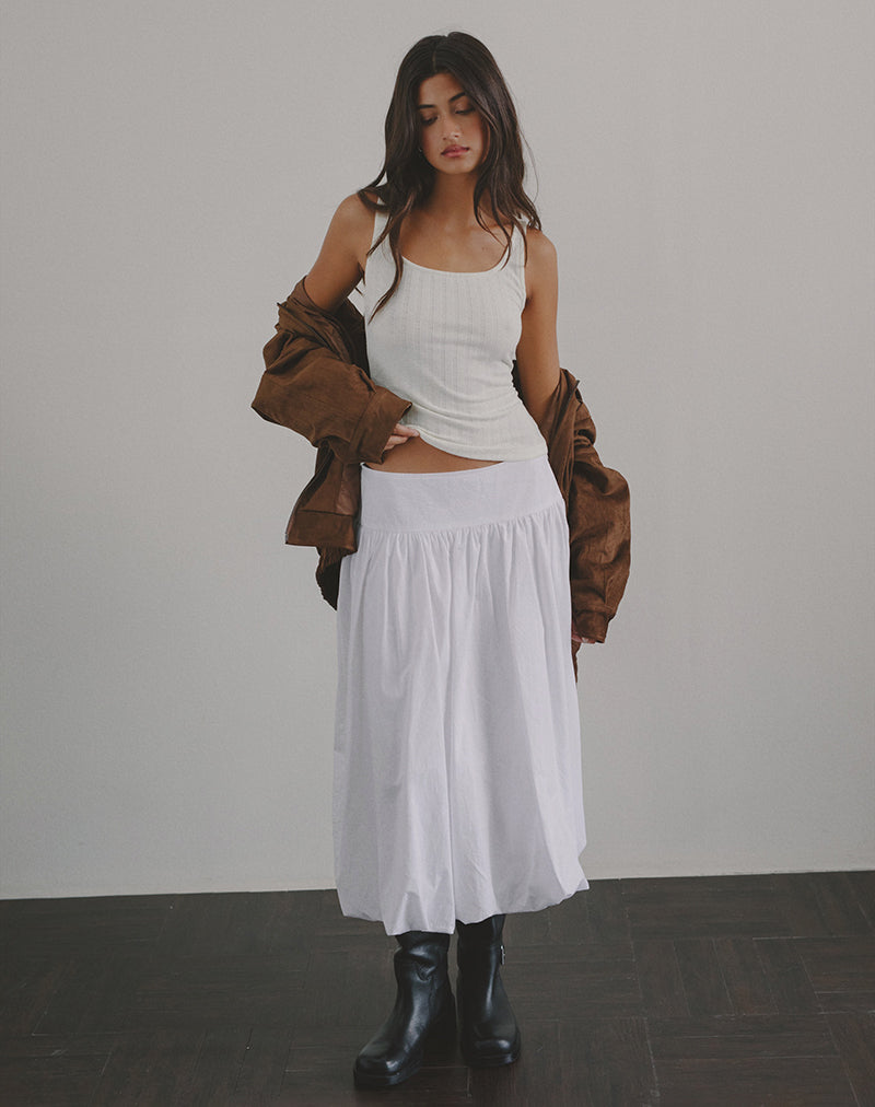 Imagen de Kiyono Maxi Skirt in Poplin White