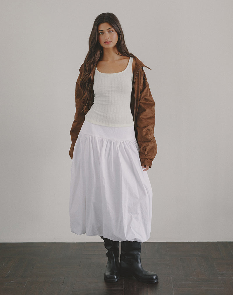 Imagen de Kiyono Maxi Skirt in Poplin White