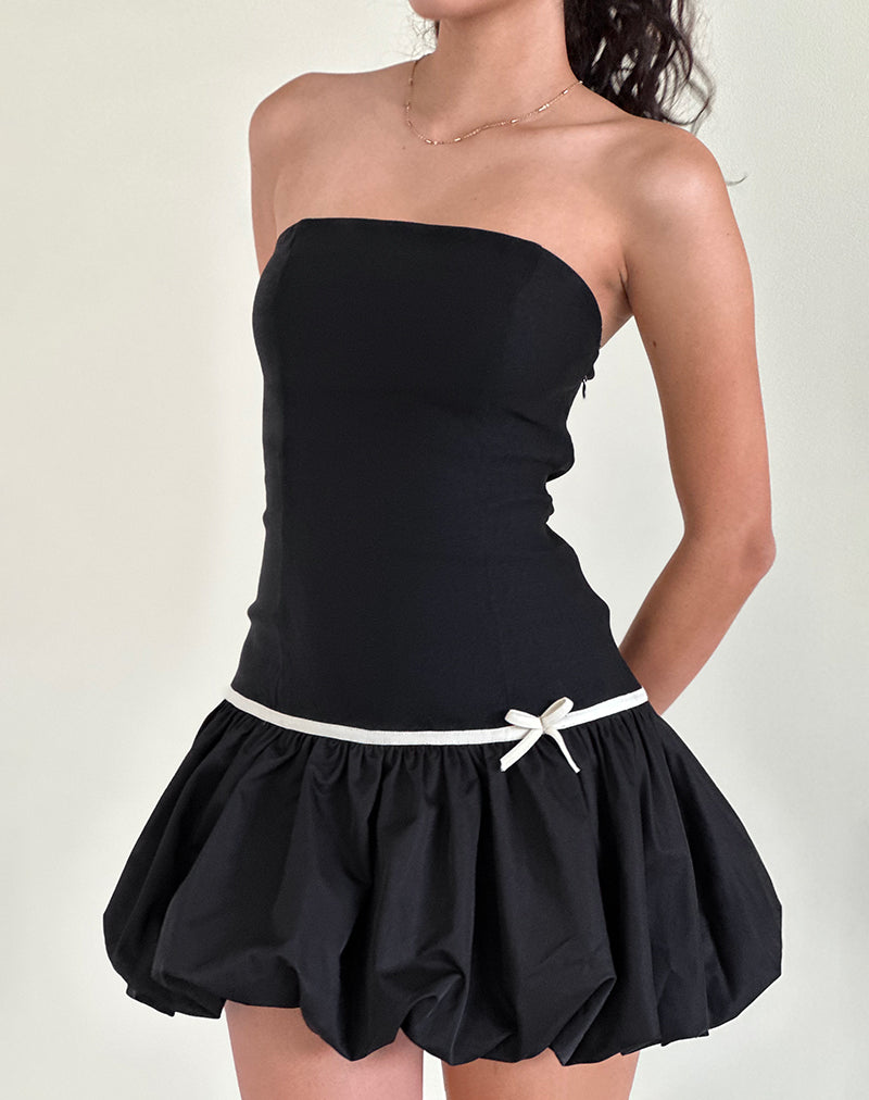 Mini Vestido Klaita Puffball Negro