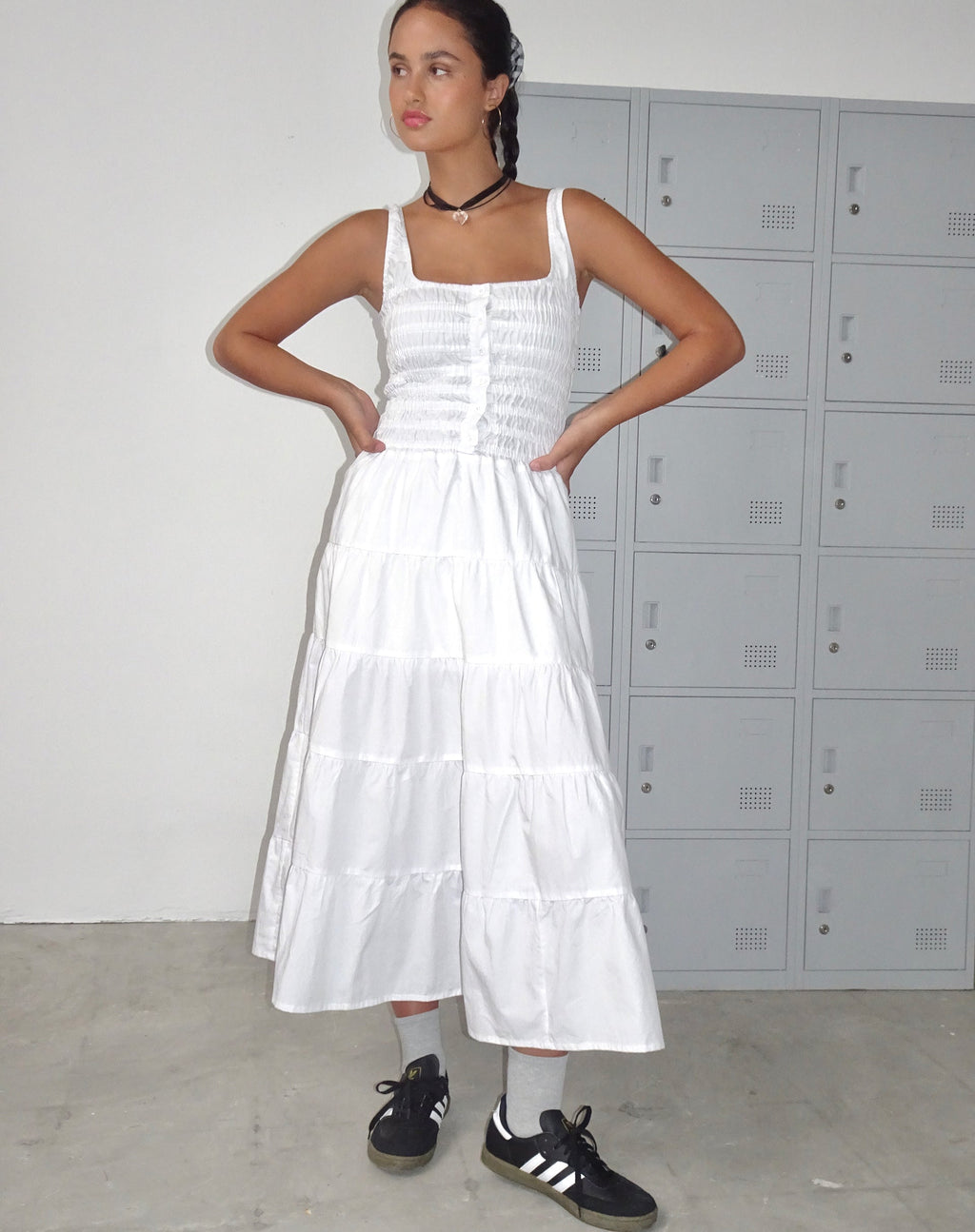Maxivestido Koizumi en popelín blanco