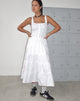 Imagen del vestido Koizumi Tiered Maxi Dress in Poplin White