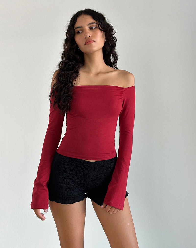 Camiseta de manga larga Korby en rojo adrenalina