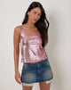 Imagen de Kosile Cami Top en lentejuelas rosa