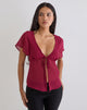 Imagen de la blusa Kota Chiffon en color burdeos.