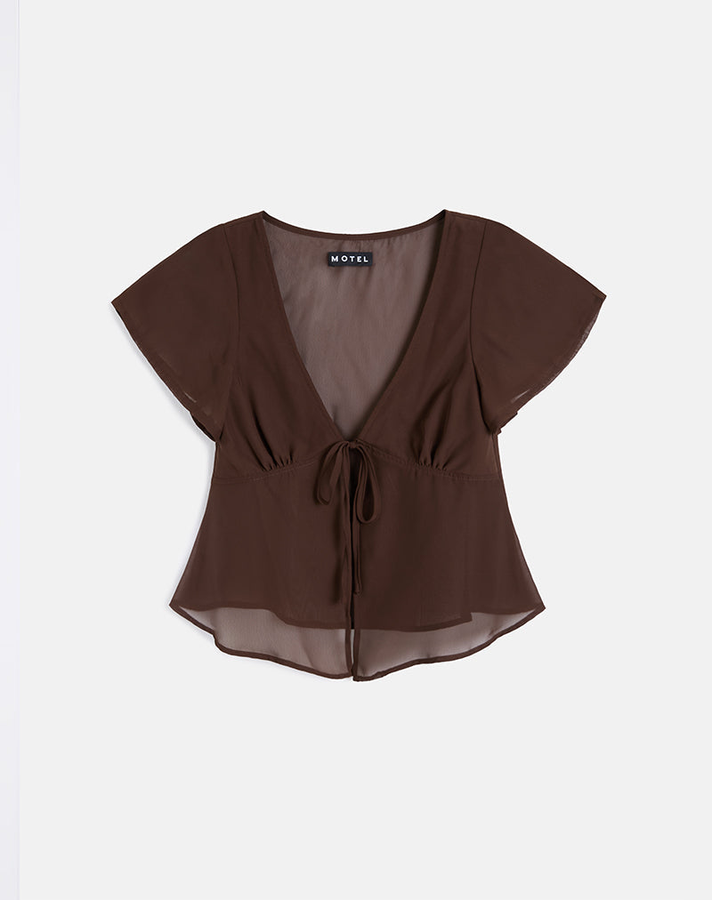 Imagen de Kota Blusa de gasa en marrón