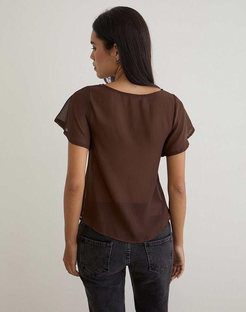 Imagen de Kota Blusa de gasa en marrón