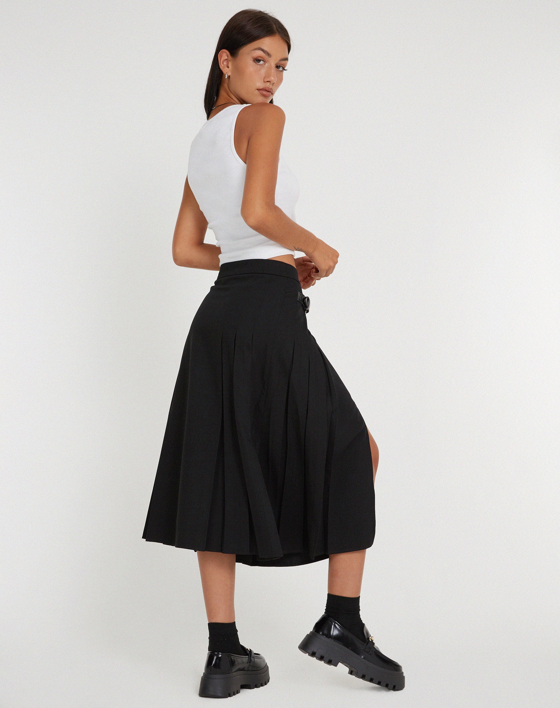 imagen de Kozani Falda Midi en Negro
