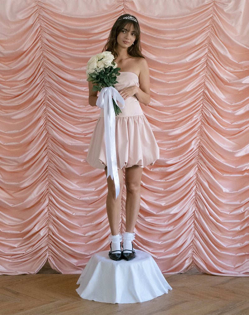 imagen de Krayofa Puffball Mini Dress in Baby Pink
