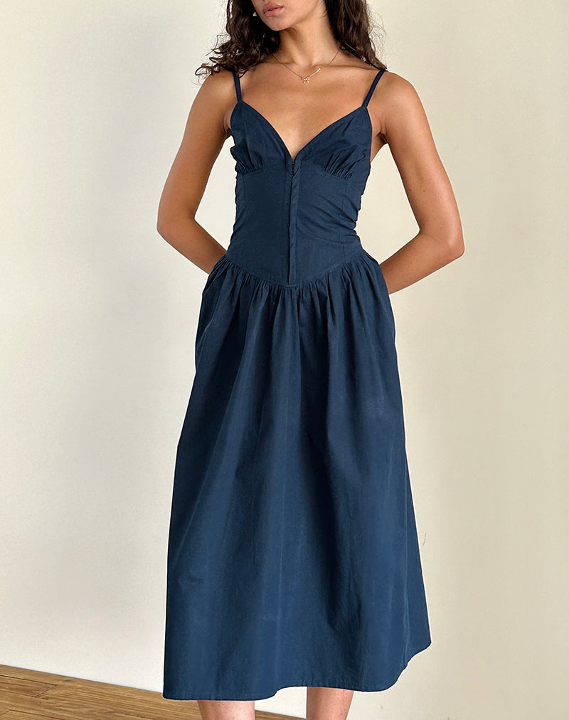imagen de Krista Maxi Dress in Poplin Navy