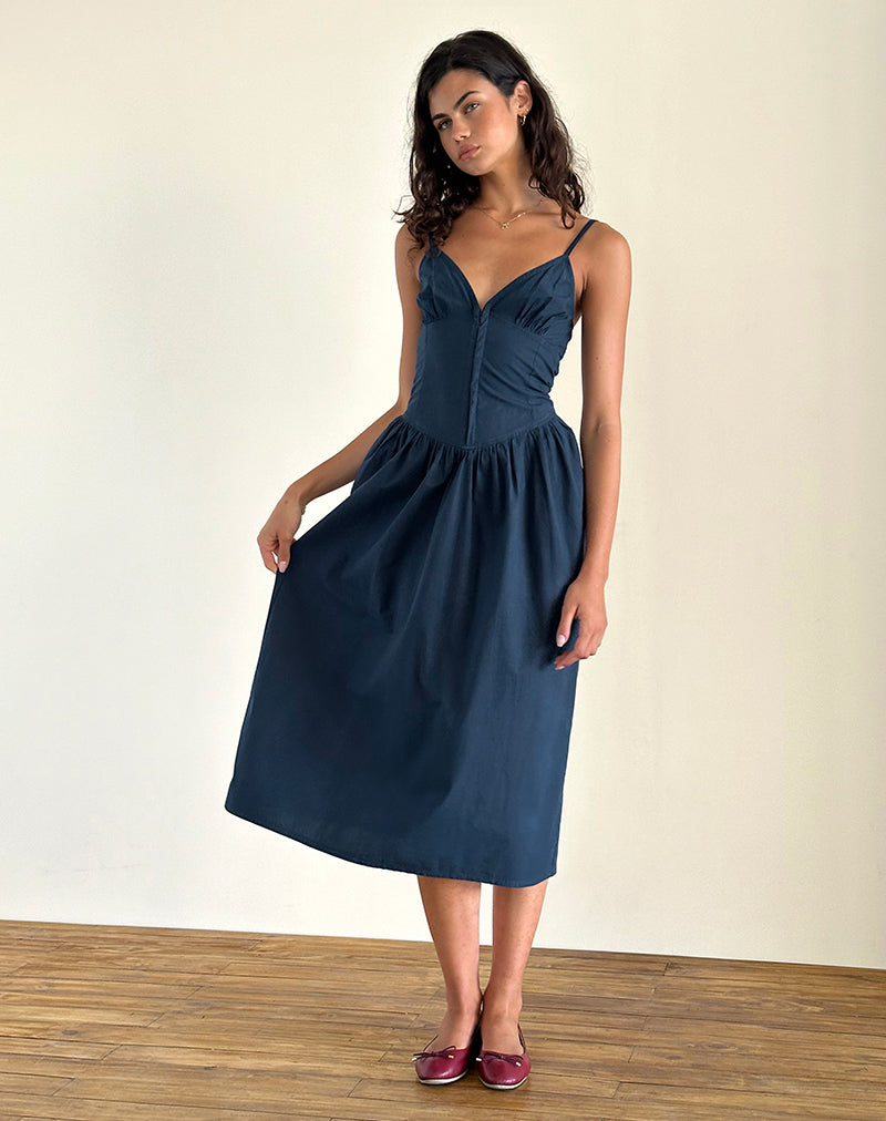 imagen de Krista Maxi Dress in Poplin Navy