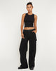 imagen de Kusnaedi Wide Leg Trouser in Black and White Top Stitch