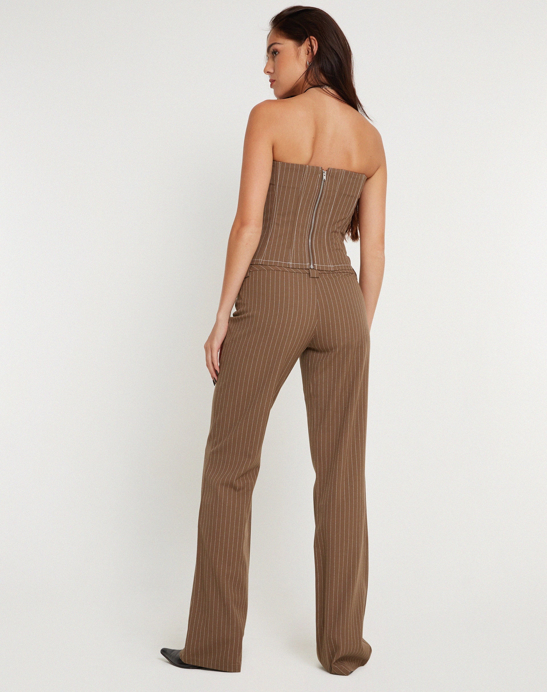 Imagen de Kyana Corset Top a rayas marrón