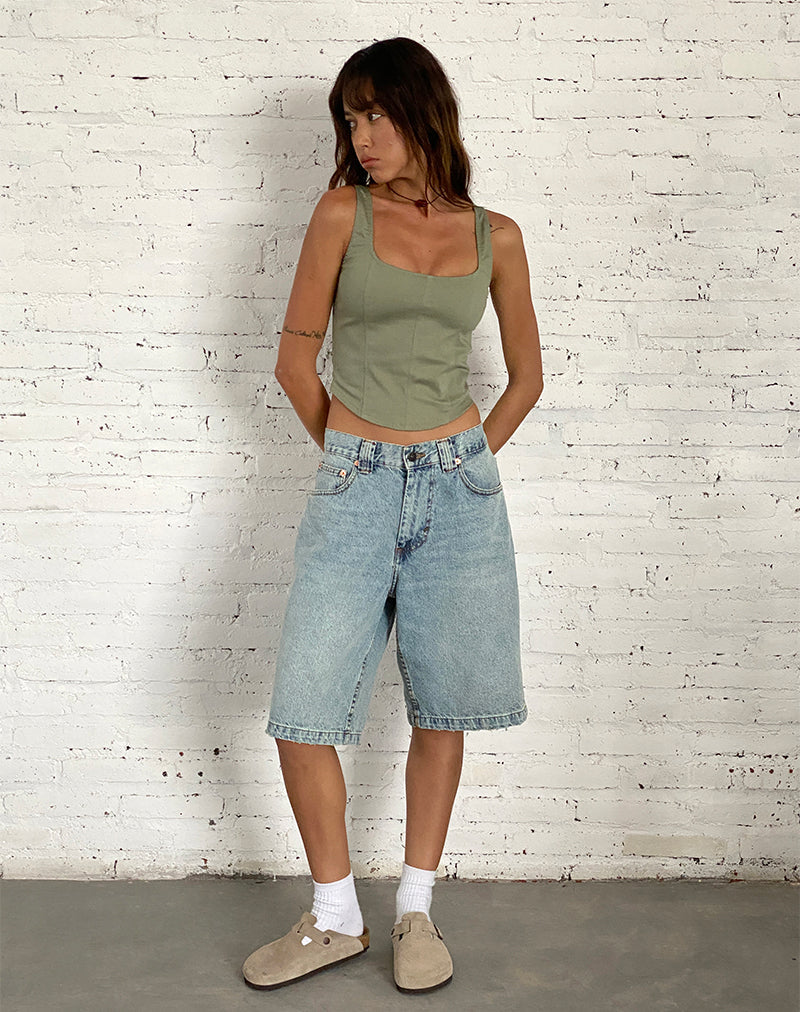 imagen de Low Rise Skater Short en vaquero Bleach