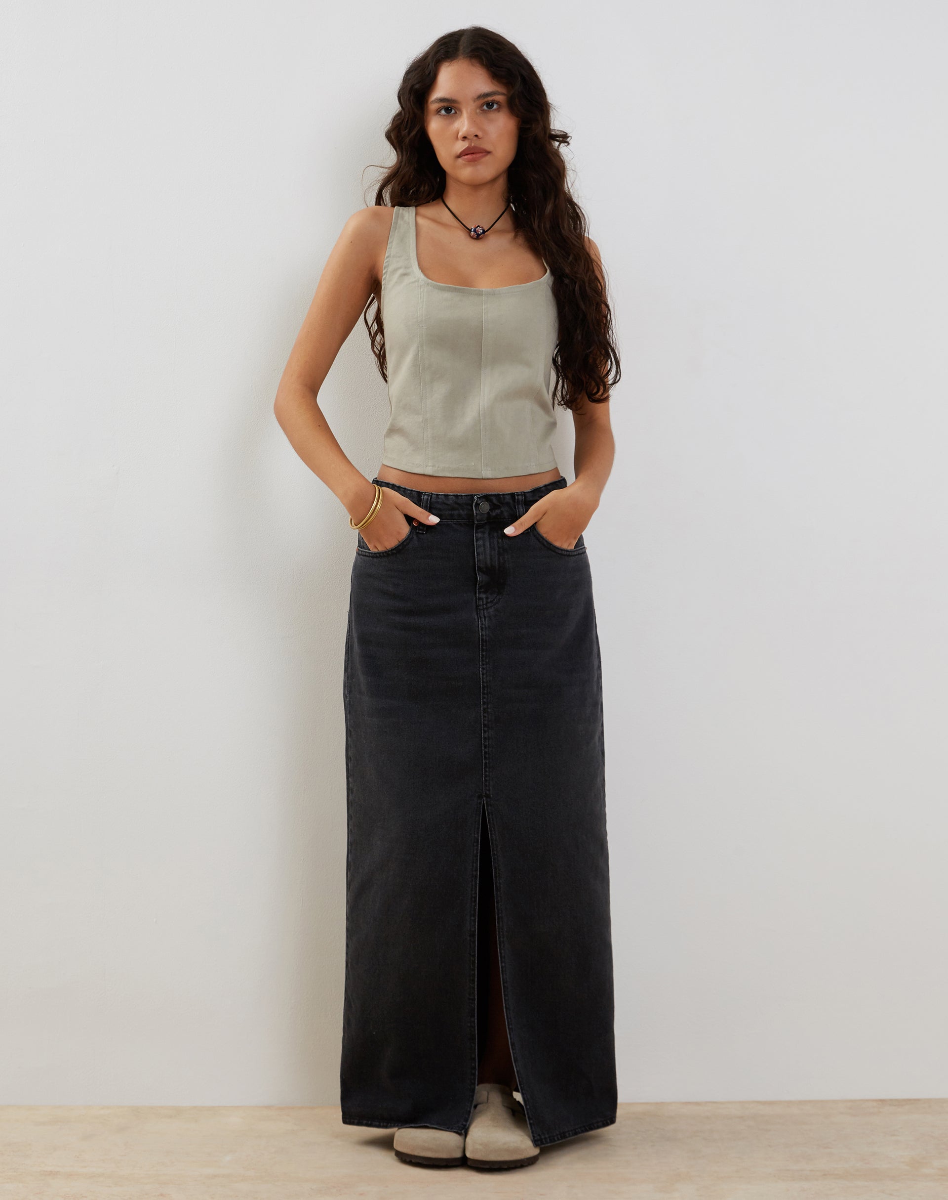 imagen de Kye Corset Top en Gris Ceniza