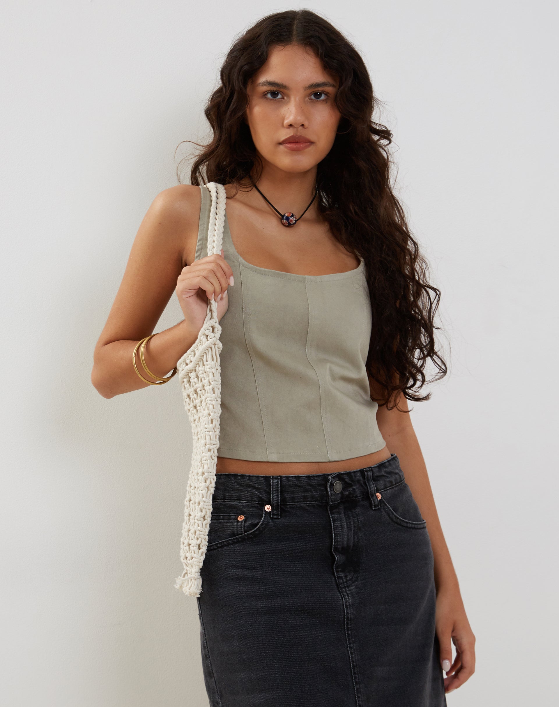 imagen de Kye Corset Top en Gris Ceniza