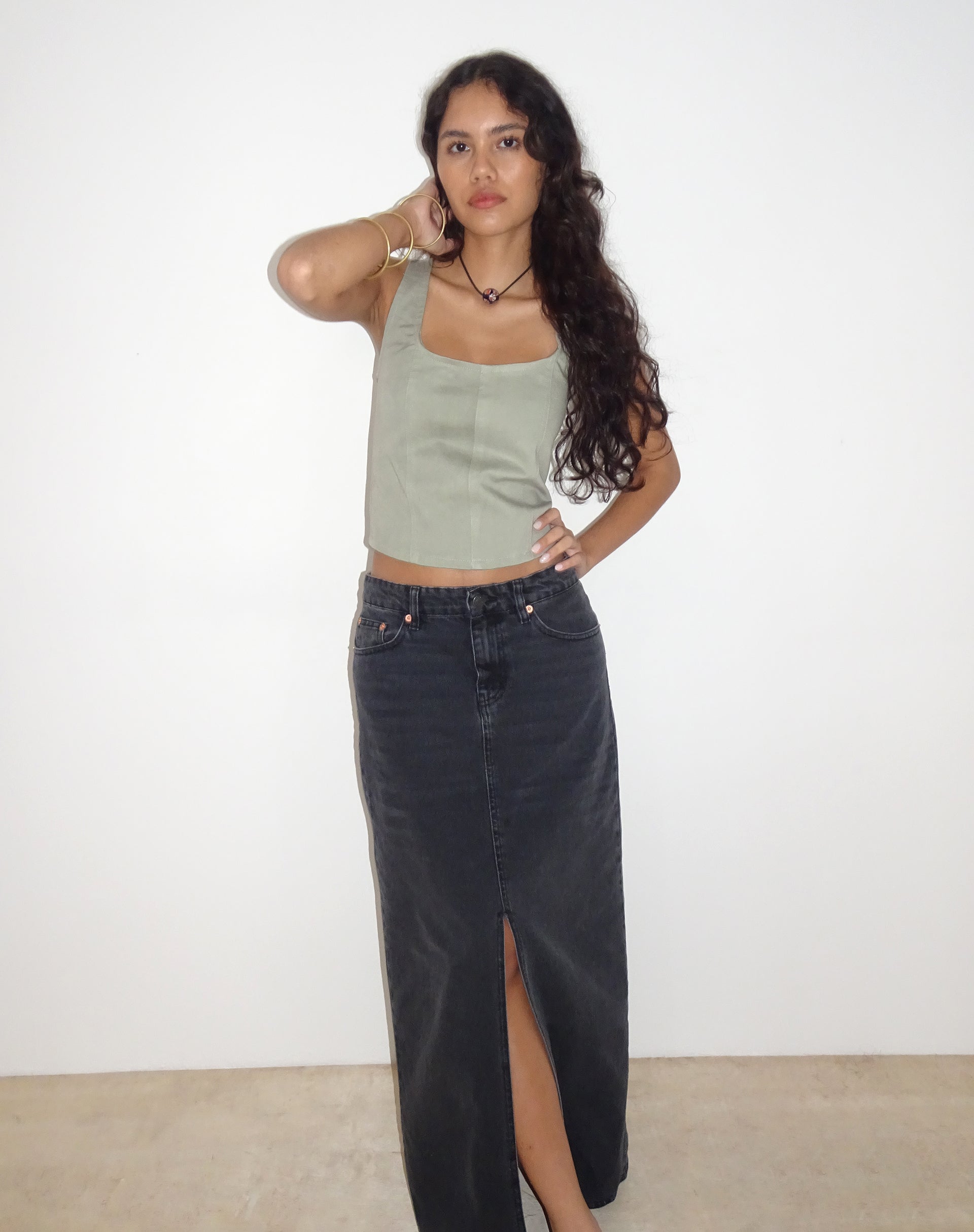 imagen de Kye Corset Top en Gris Ceniza
