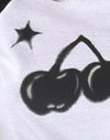 Estampado de cerezas blancas y negras
