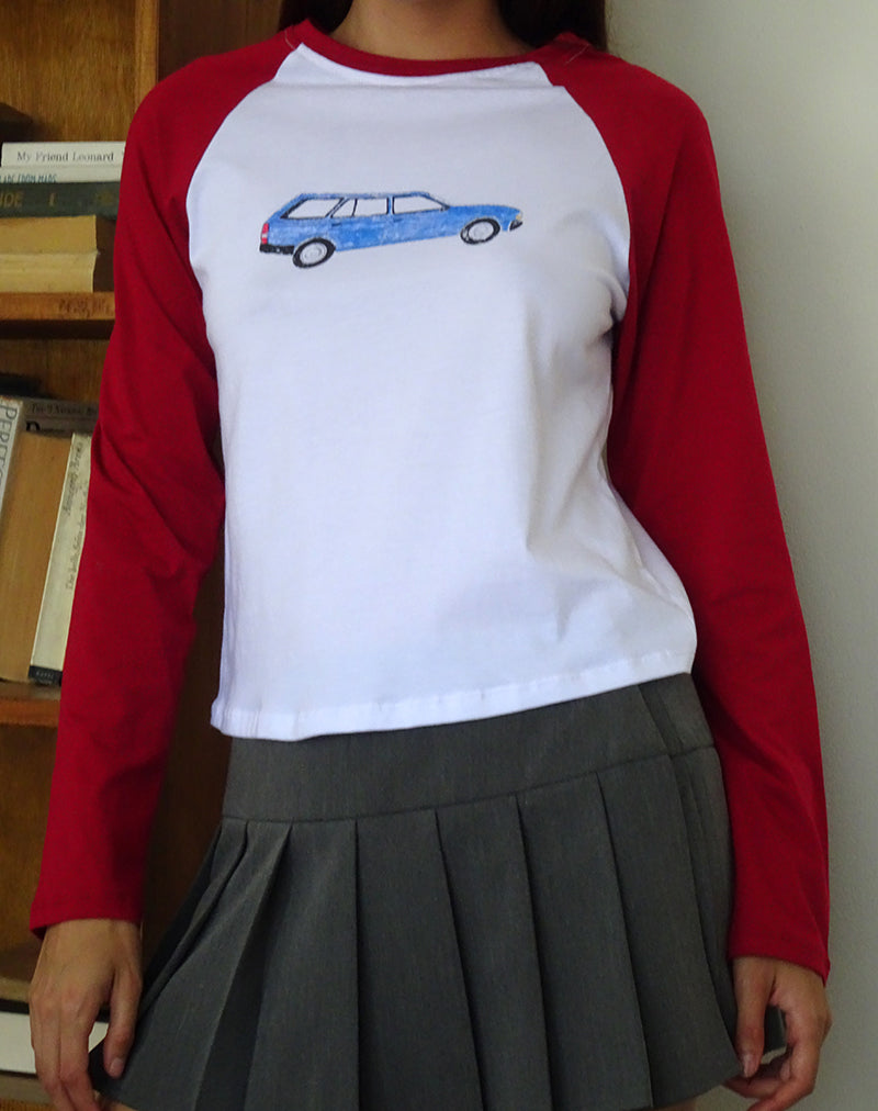 Imagen de Kyiato Top in Adrenaline Red Car Print