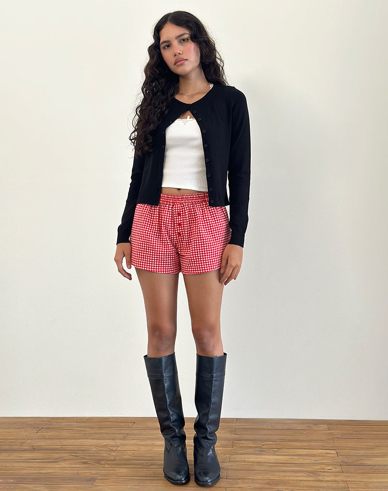 Imagen de Laboxe Pantalones cortos de cuadros rojos