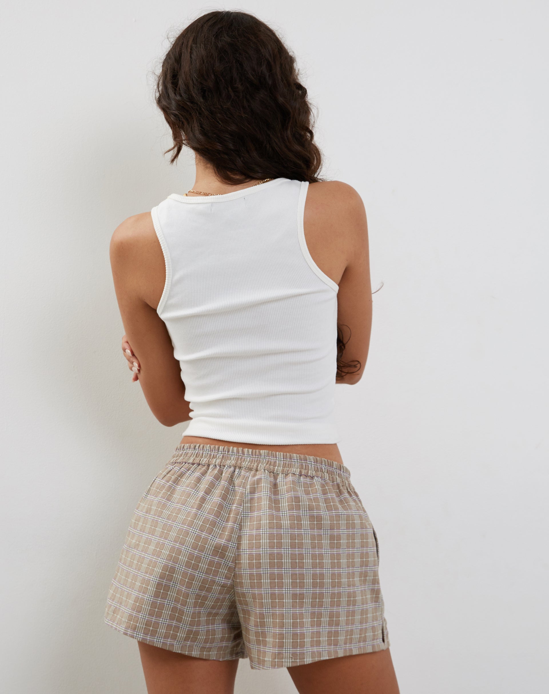 Imagen de Laboxe Pantalones cortos en cuadros topo