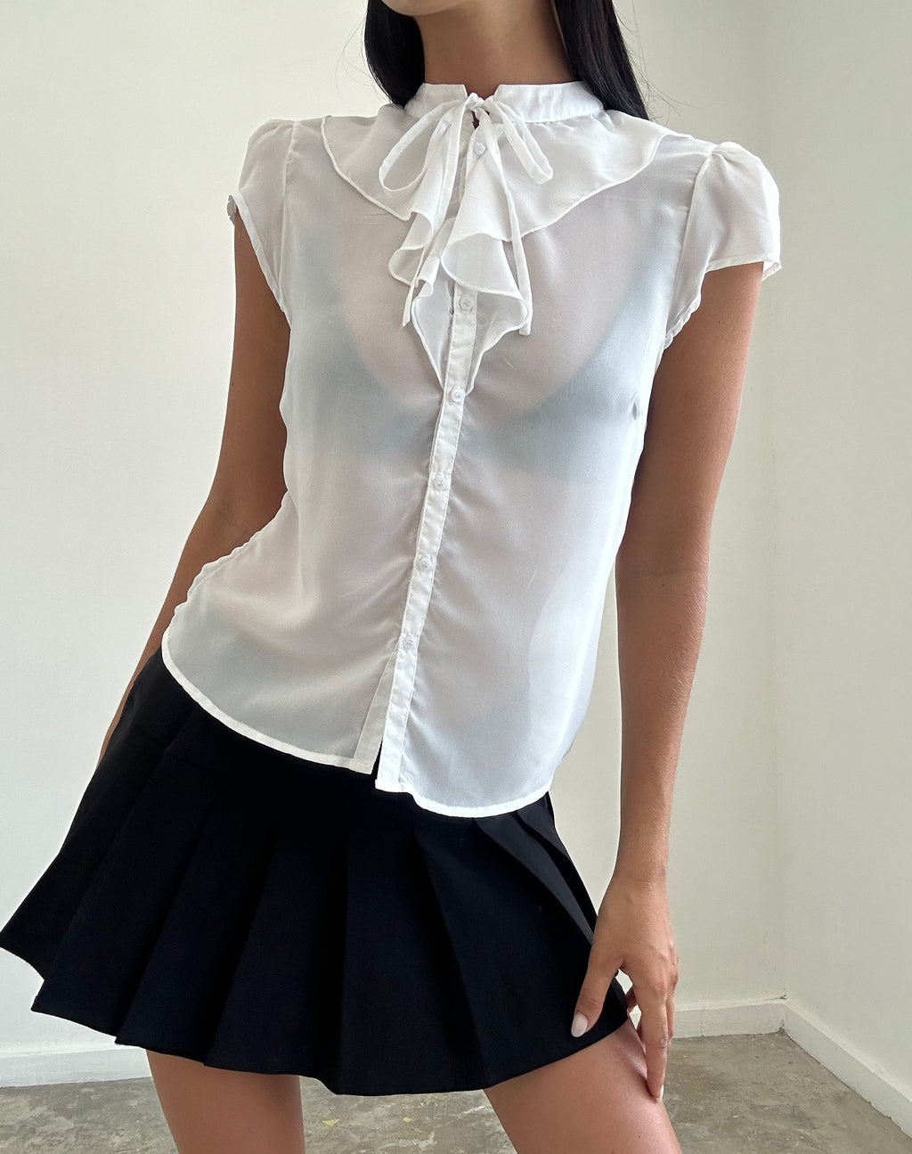 Blusa Lada de gasa blanca