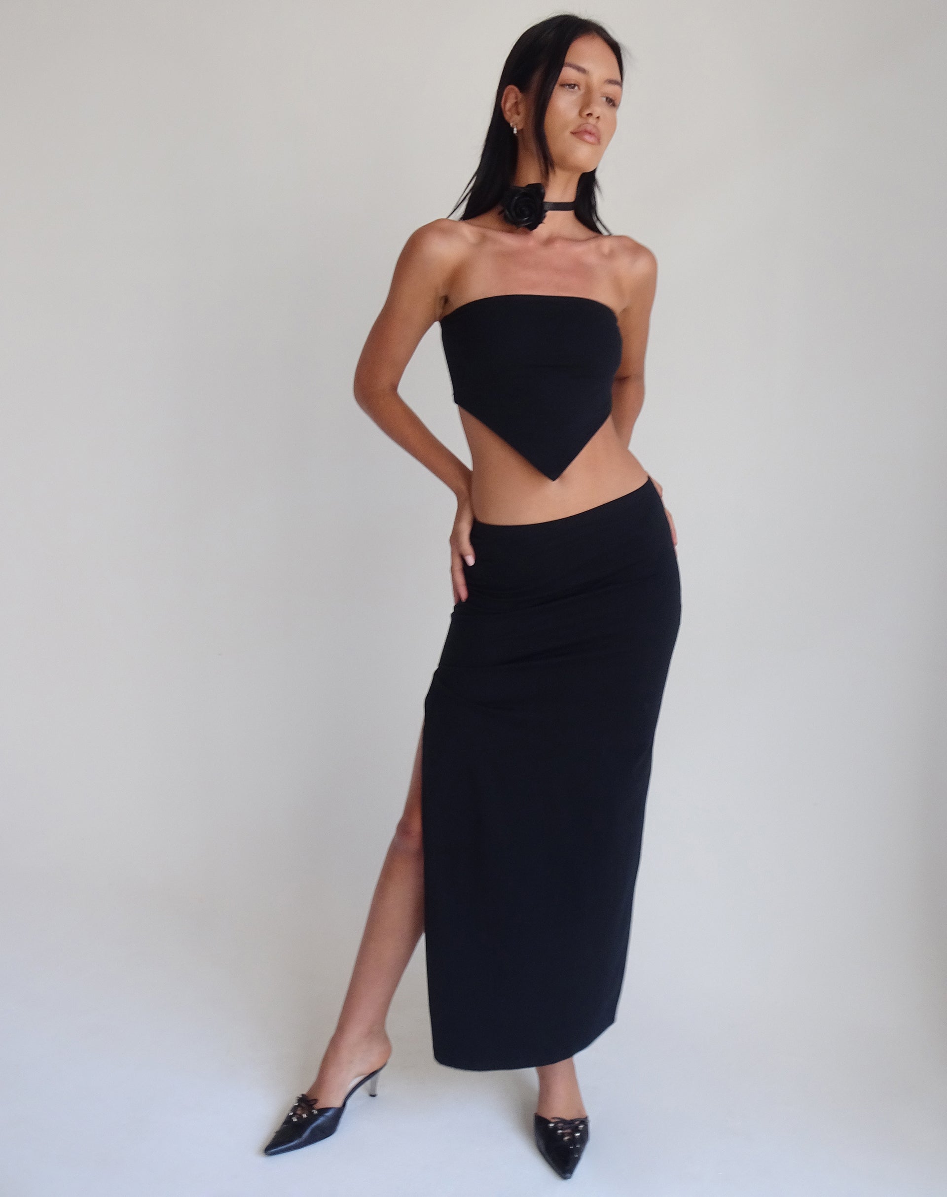 Imagen de Ladshe Bandeau Top in Lycra Negro