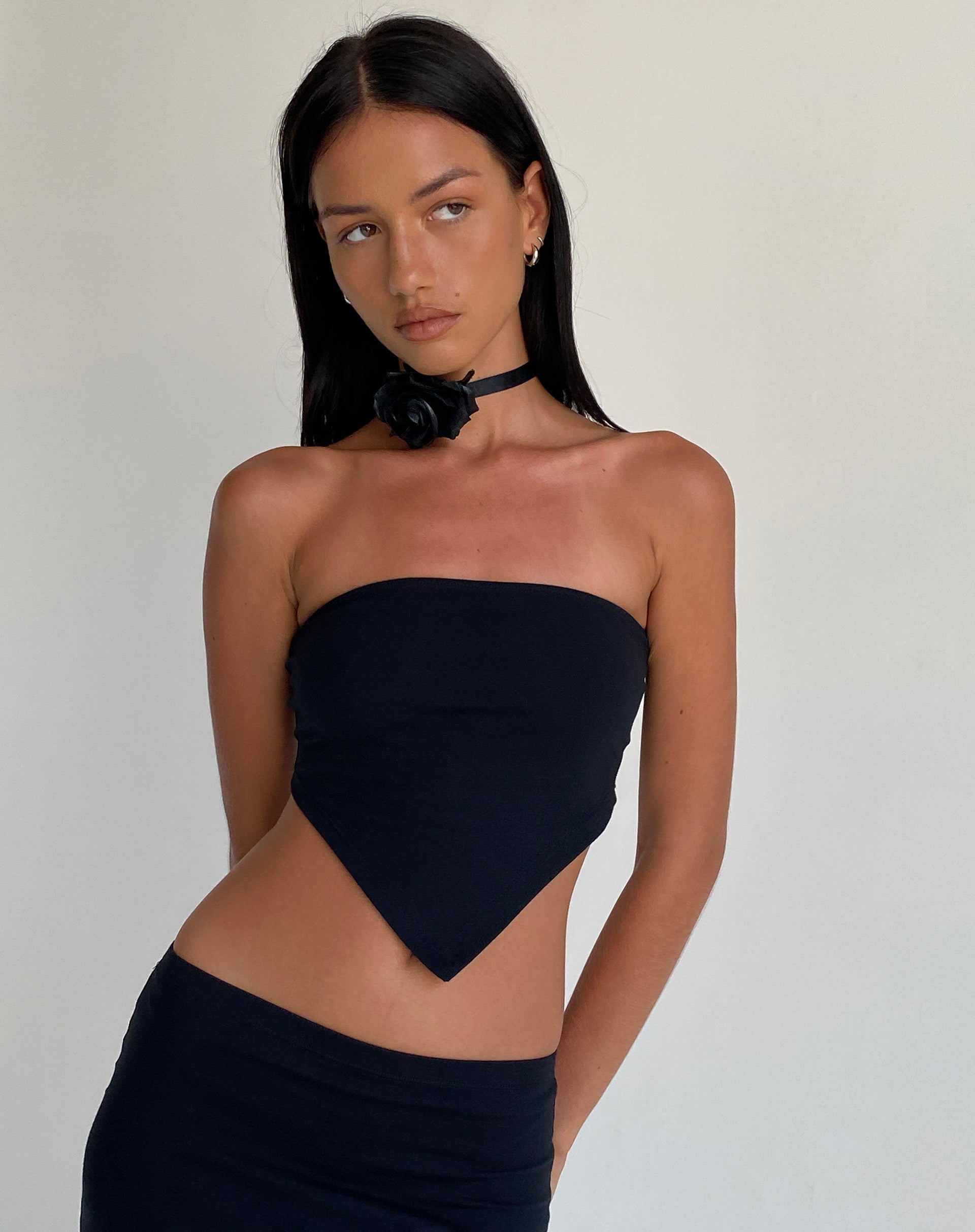 Imagen de Ladshe Bandeau Top in Lycra Negro