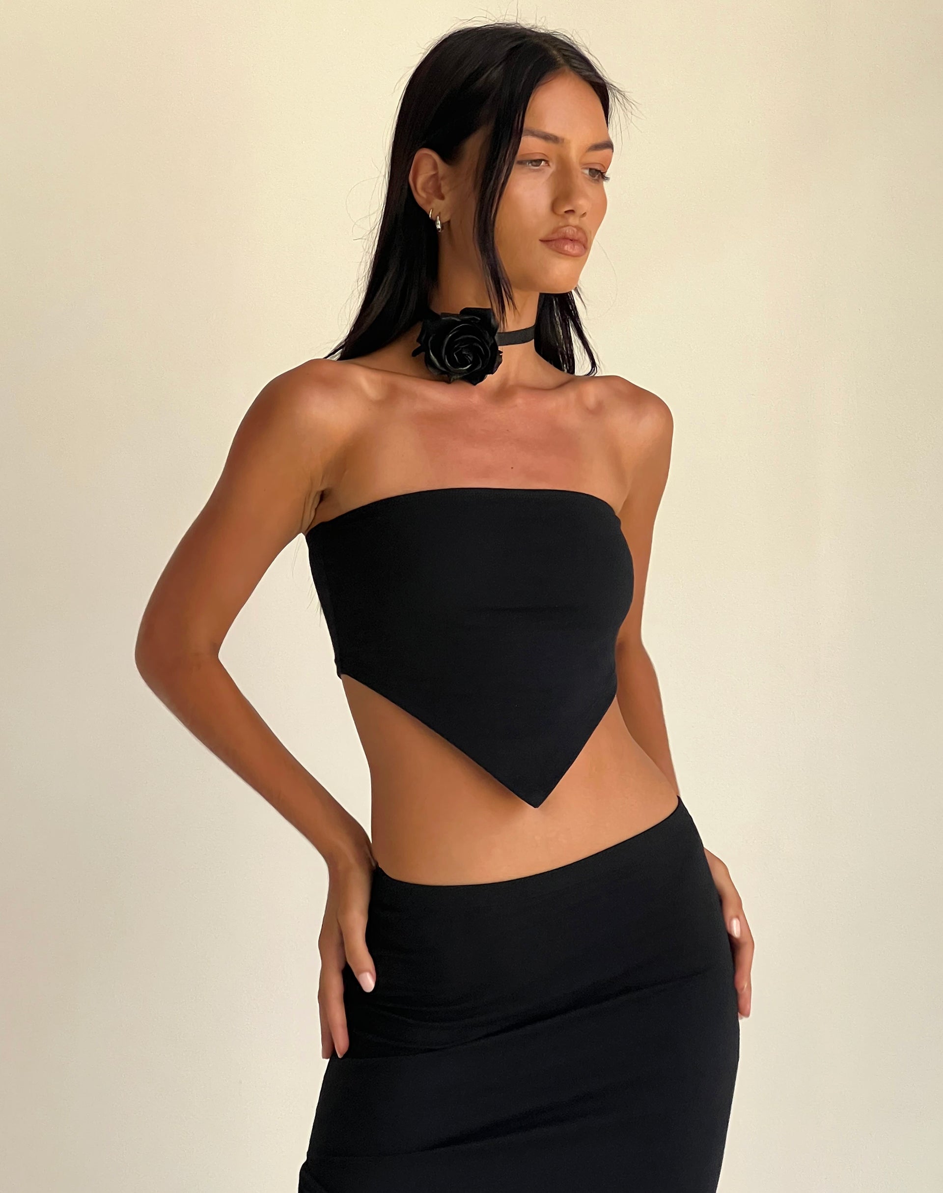Imagen de Ladshe Bandeau Top in Lycra Negro