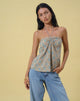 imagen de Laeri Top Cuello Haltern en Bohemian Batik Azul Marrón