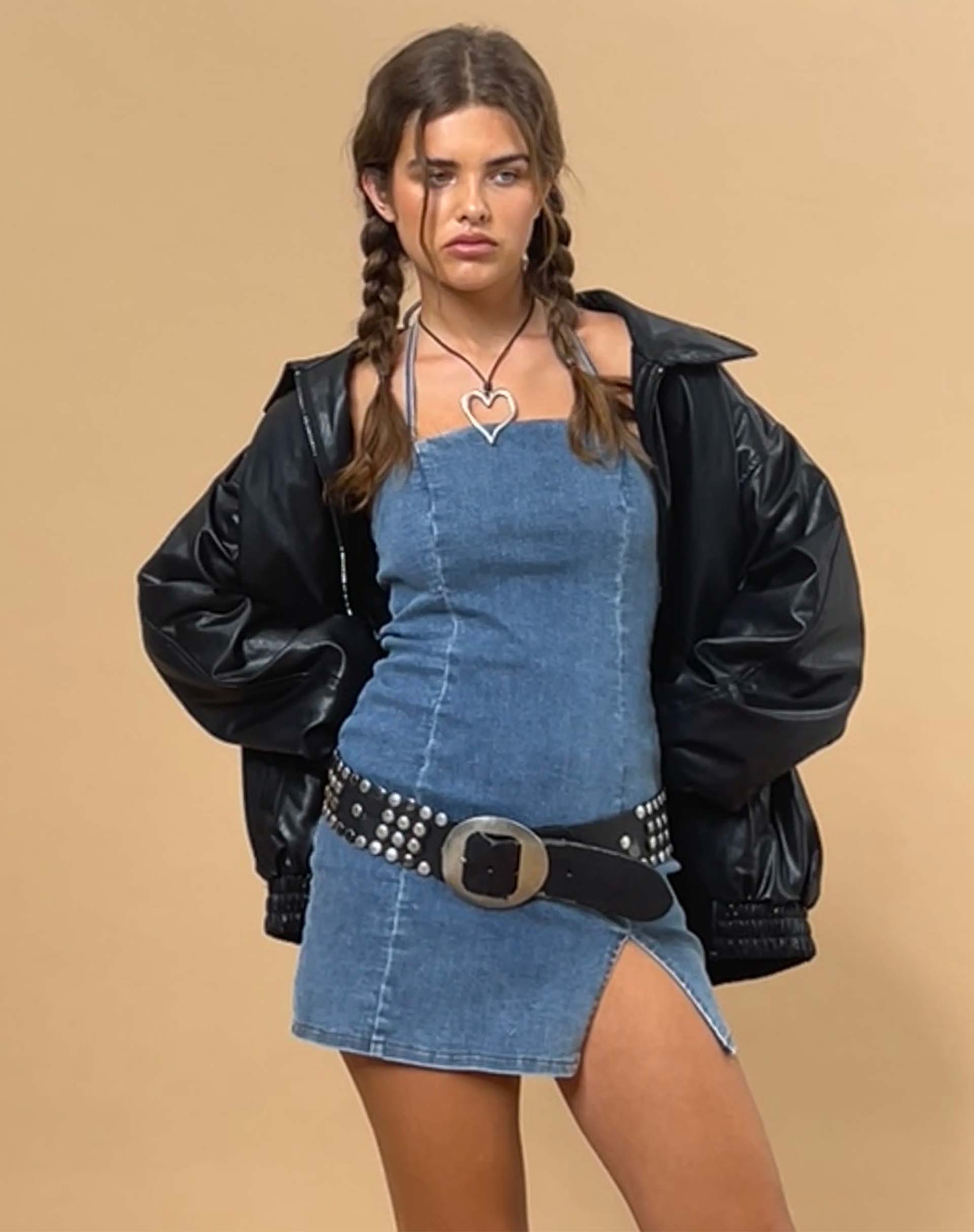imagen de Laica Denim Mini Dress in Blue Wash