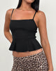 Imagen de Lajita Peplum Top in Stretch Tailoring Negro