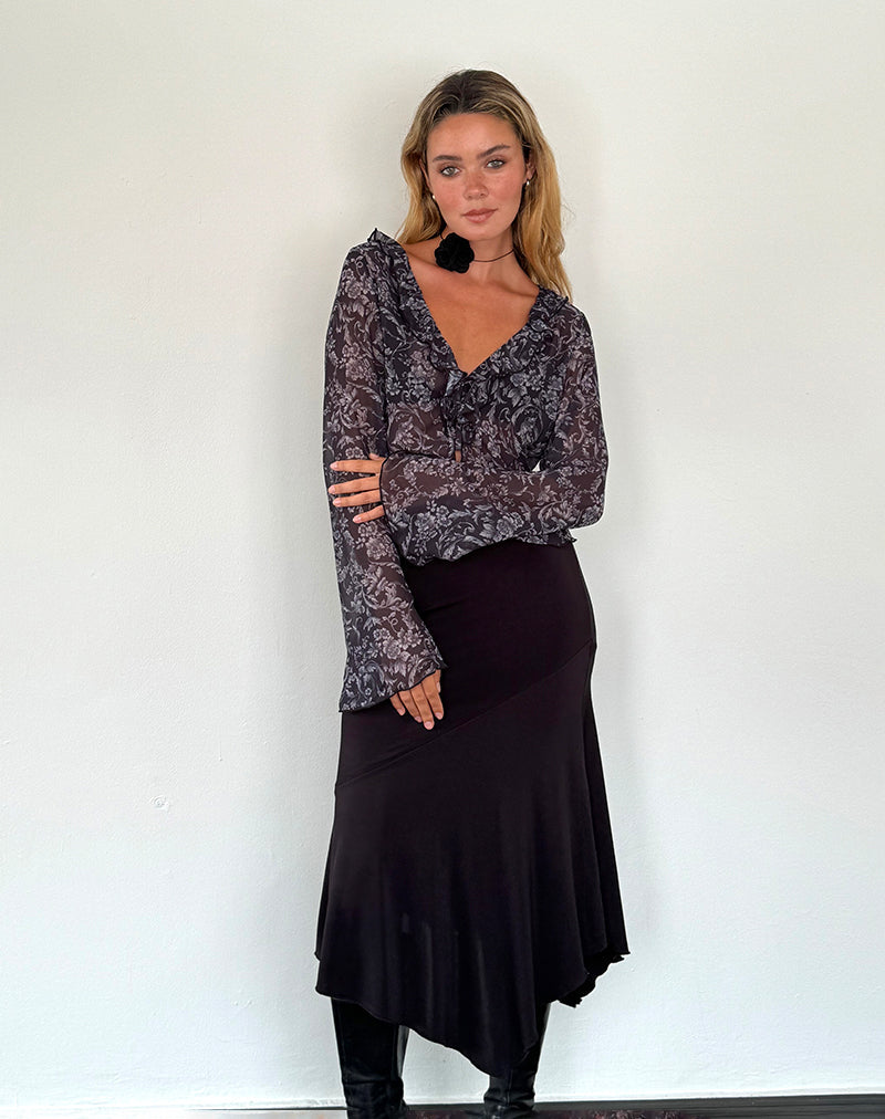 Imagen de Lakota Cardigan en negro estampado barroco