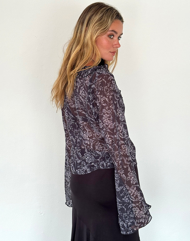 Imagen de Lakota Cardigan en negro estampado barroco