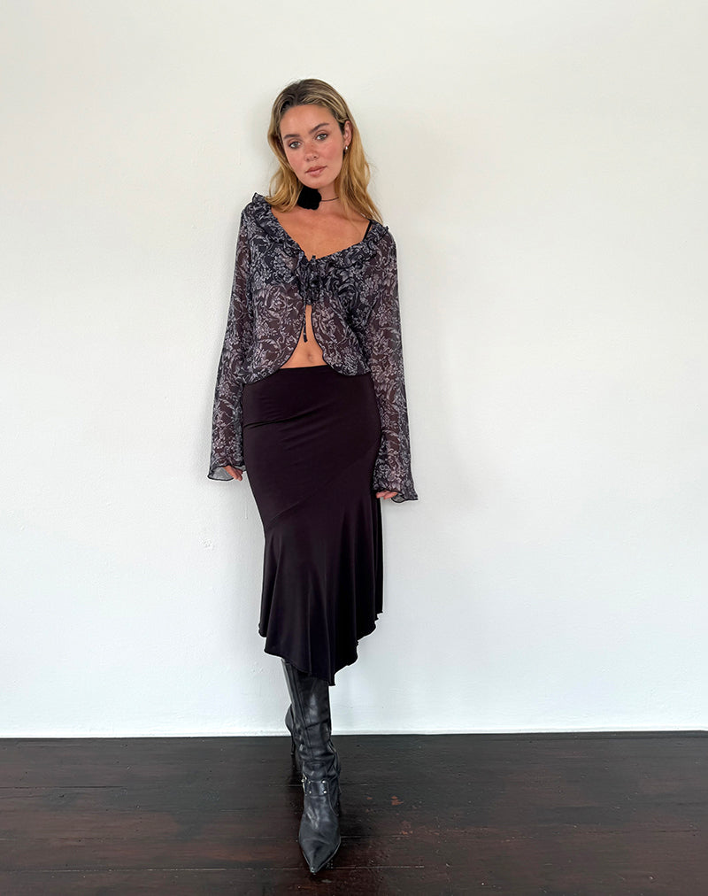 Imagen de Lakota Cardigan en negro estampado barroco