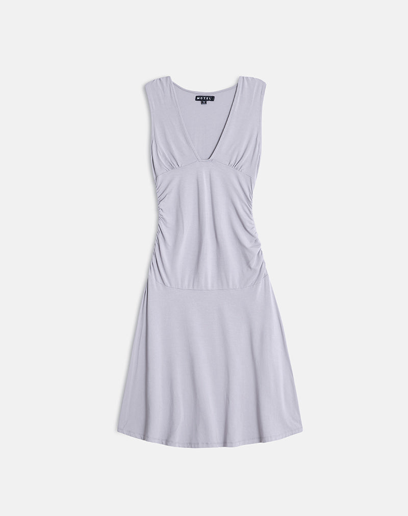 Imagen del vestido midi Laluma en gris lila