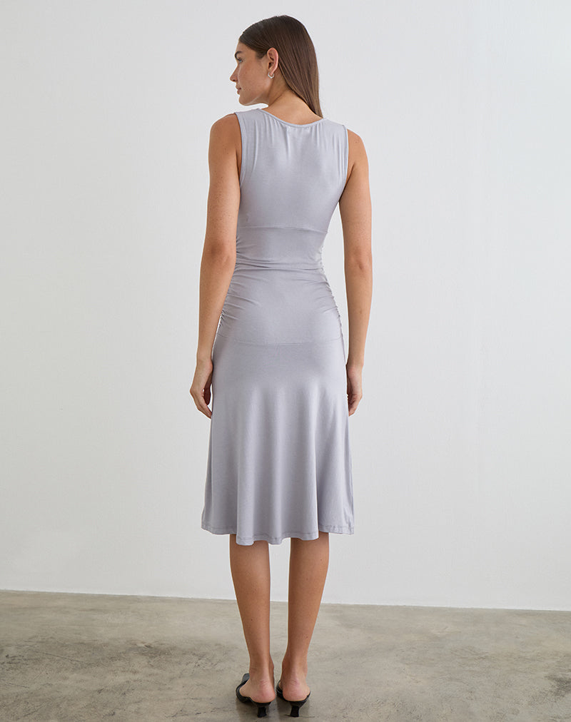 Imagen del vestido midi Laluma en gris lila