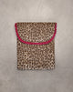 Image of Bolsa para ordenador portátil con estampado de leopardo y volante rojo