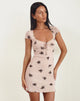 Imagen del minivestido Lashka en racimo Ditsy Flock Nude