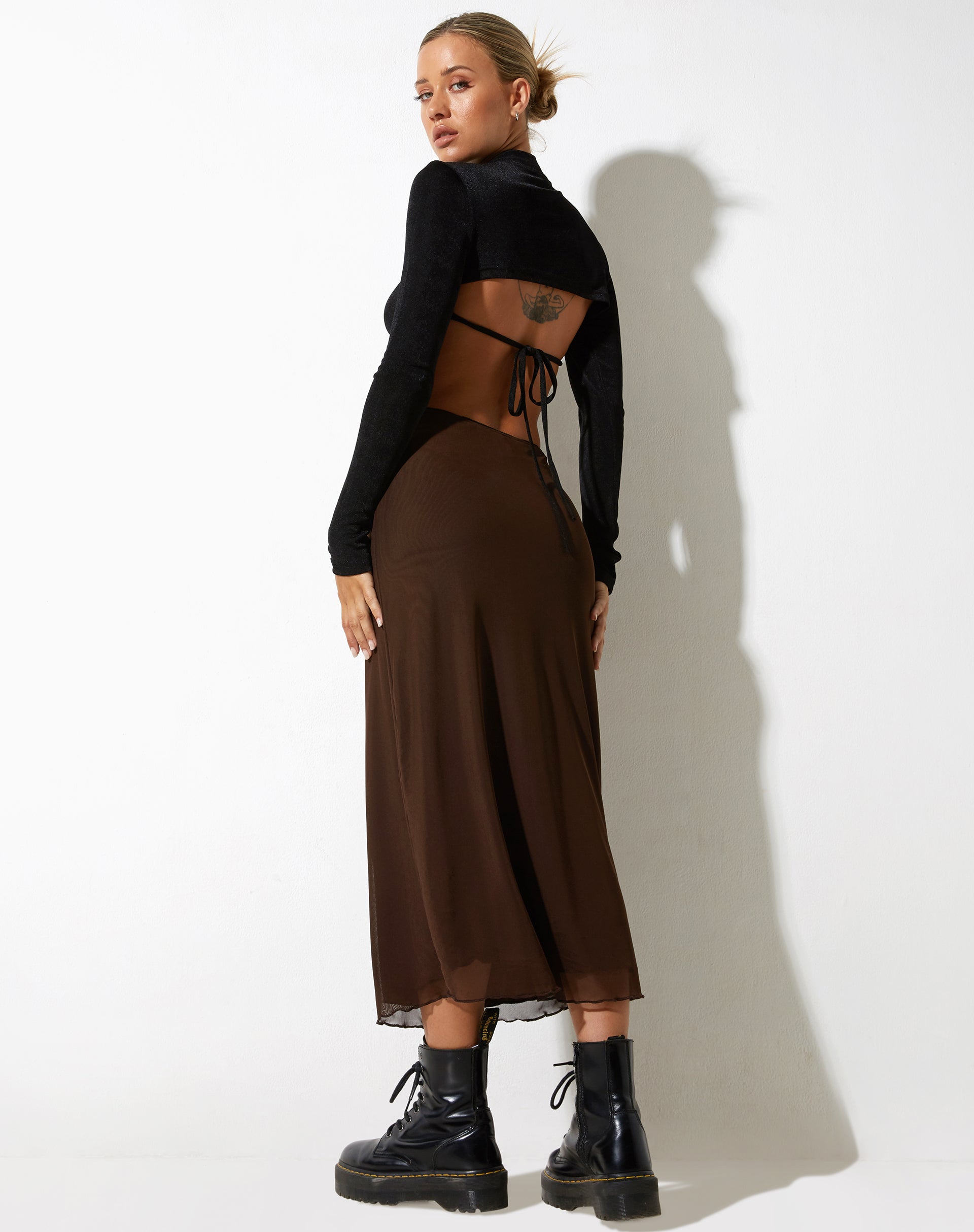 imagen de Lassie Falda Midi en Mesh Marrón